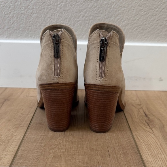Vince Camuto Light Taupe Suede Pointed Ankle Booties - Picture 4 of 6